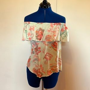 Doris Mayday for Loco Lindo Mint Vegas Baby Dolores Peasant Blouse XS New!